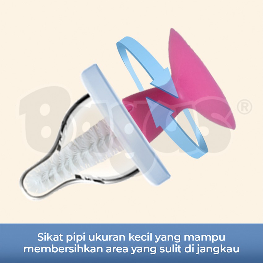 Bagus Pipi Sponge Baby Bottle Nipple Brush Set Sikat Botol Bayi 716