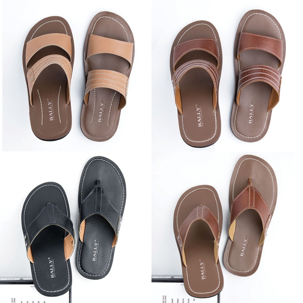 Sandal Kulit Pria Casual Sendal Slide Sendal Pria Santai BN Grup1