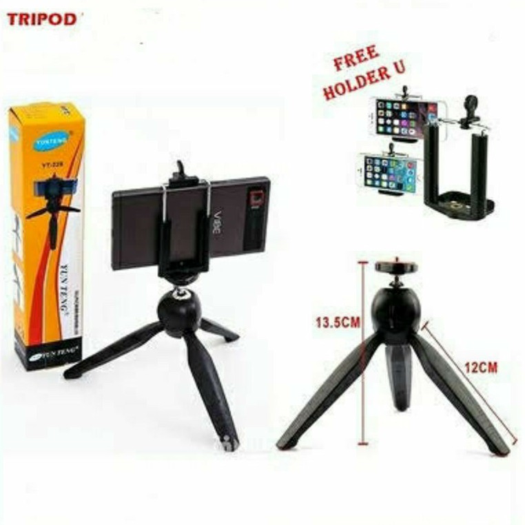 Tripod Mini Multifungsi Kaki 3 Warna Hitam tripodcp