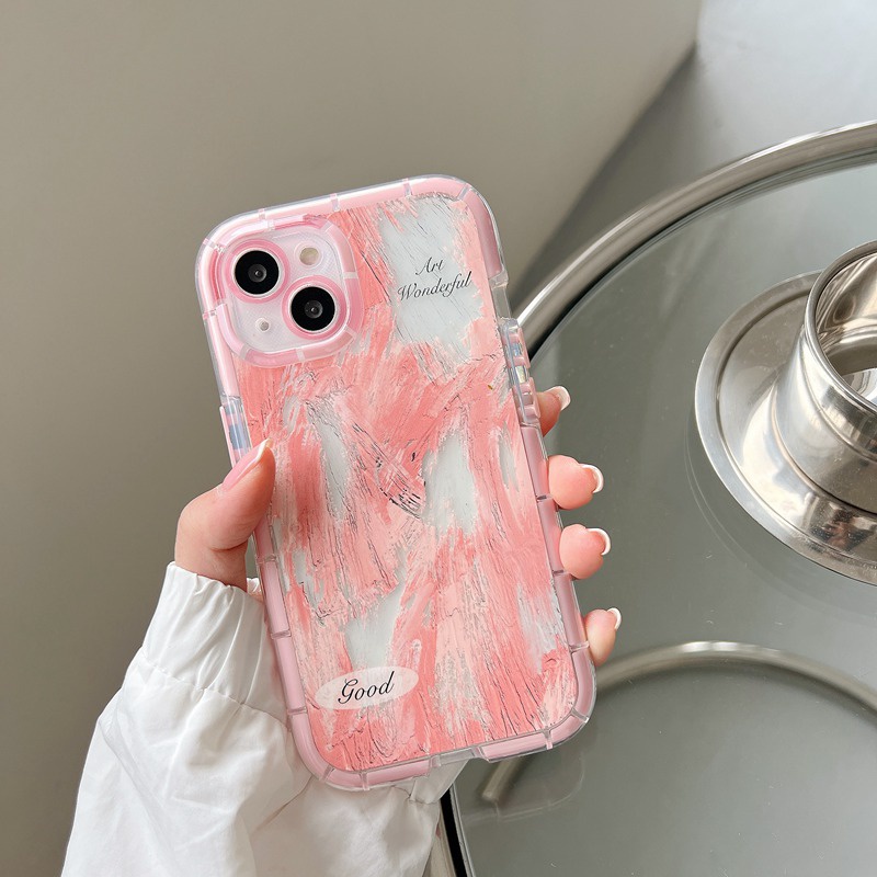 Bersinar Pada Malam Hari Bercahaya Soft Case untuk IPhone Xr Xs Max Ip Apple IPhone 11 12 13 14 Pro Max Hadiah Wanita Ungu Pink Graffiti Brush Silicone Cover Casing Ponsel