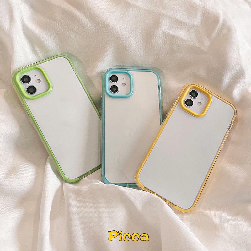 3 In 1 Case Transparan Untuk Oppo A57 2022 A15 A55 A15s A95 A77s A5s A3s A9 A5 A7 A12 A1k A16 A16s A54 Reno 4F 4 Lite 5 6 5F A7 A2 A92 A93 A53 A7 Cover Warna Lembut