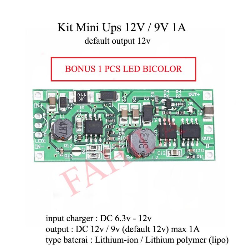 RK Kit Mini Ups 9V 12V Modul Ups Mini 12V