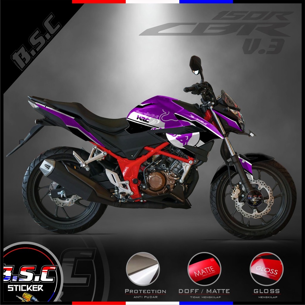 Decal FULL BODY Sticker CB 150R / CB150R / NEW 2018 CB 150R V.3 Motif Banteng HRC Purple
