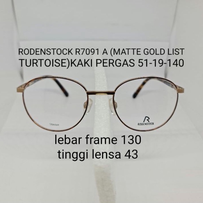 FRAME KACAMATA RODENSTOCK R7091 A 51-19-140 kaki pergas titanium original