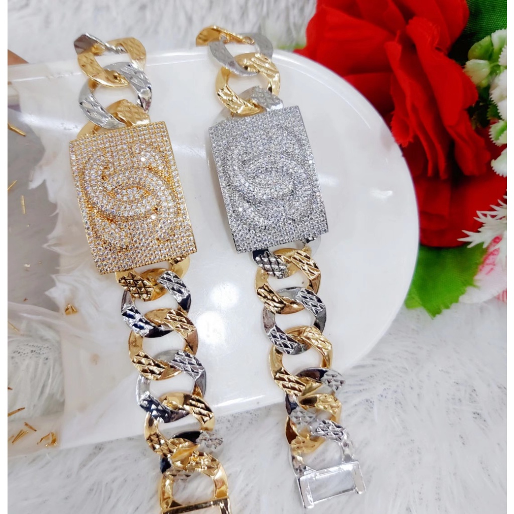 Gelang Xuping Permata Rantai Kombinasi Lapis Emas 18K F65.66