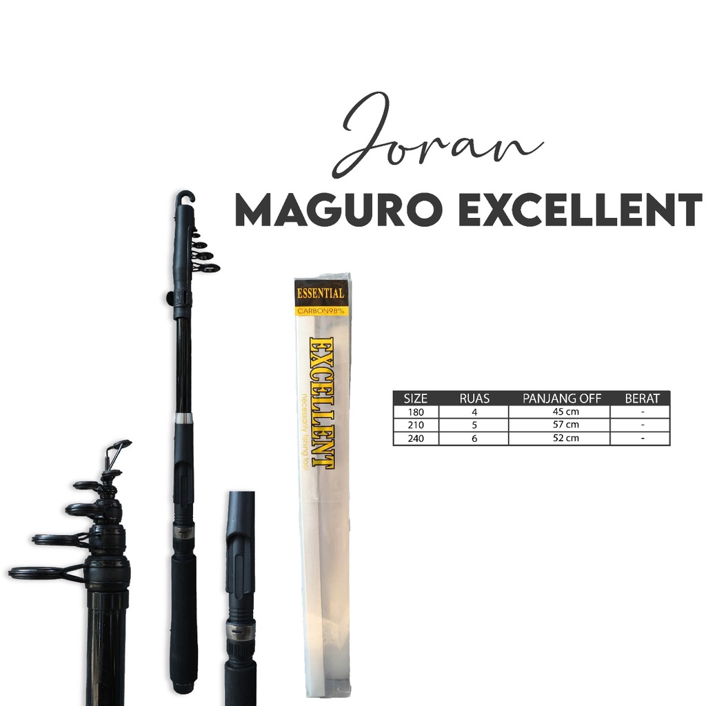 Joran Antena Maguro Excellent 150 180 210 240  Cm Carbon