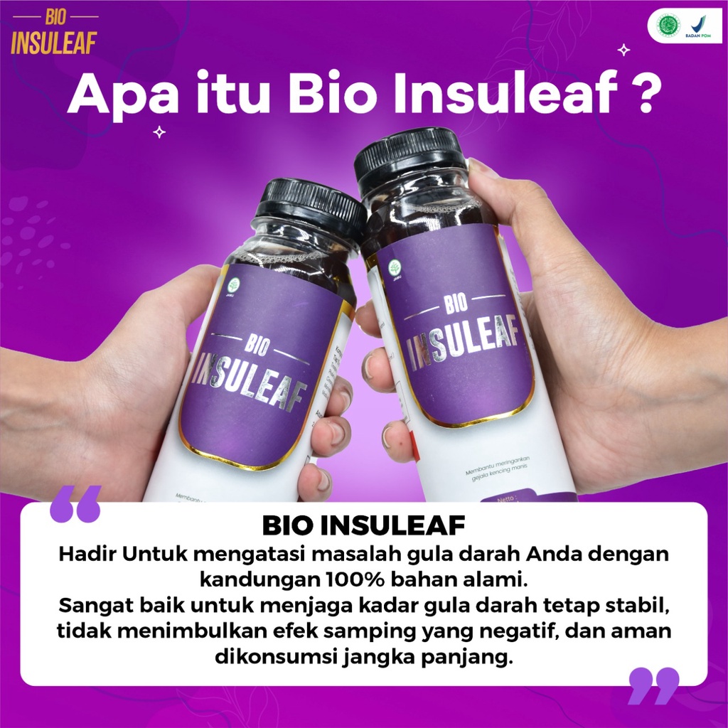 Bio Insuleaf - Solusi Tepat Atasi Masalah Diabetes Dan Gula Darah Tinggi Asam Urat Kolesterol Cegah Gagal Ginjal &amp; Perbaikan Sel Yang Rusak 250ml