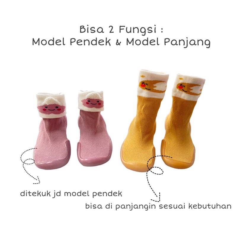 Premium Skidder Prewalkers Shoes Baby Kaos Kaki Sepatu Bayi Newborn Cowok Cewek Alas Karet Antislip