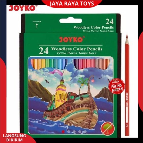 ( PROMO ) Joyko Pensil Warna 24 Warna Panjang CP-104 Untuk Mewarnai