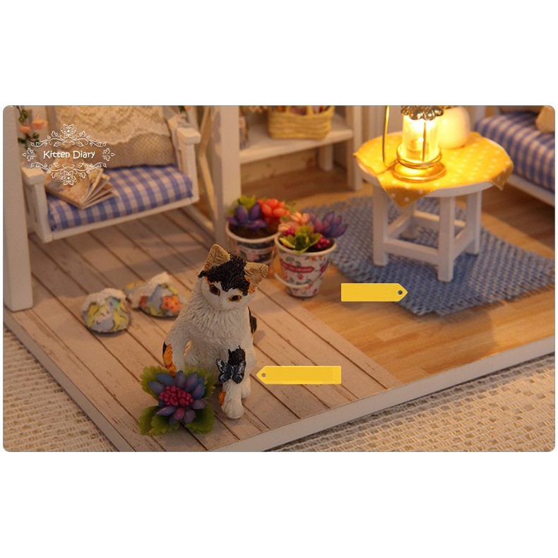 Mainan Miniatur Rumah Boneka 3D DIY 1:24 Cute Room Furniture Minimalis