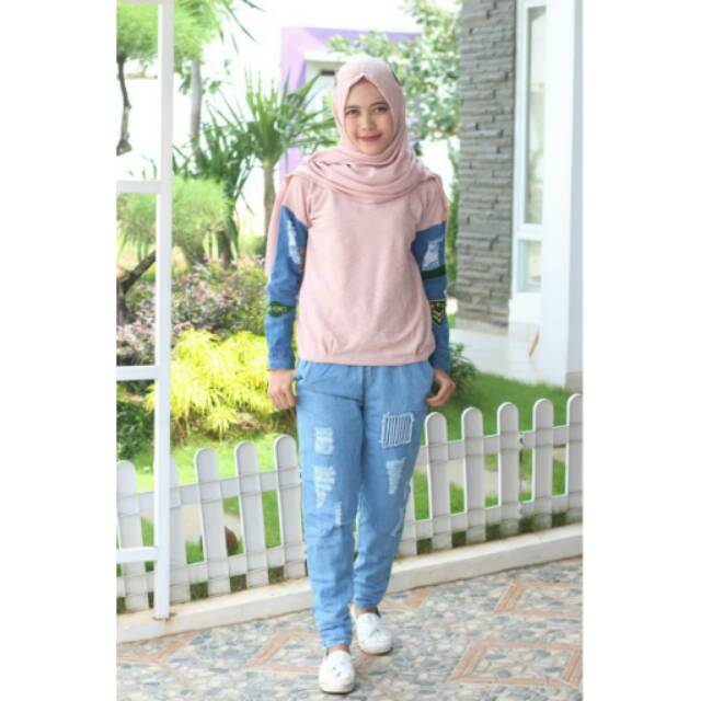 Sweater lengan ripped