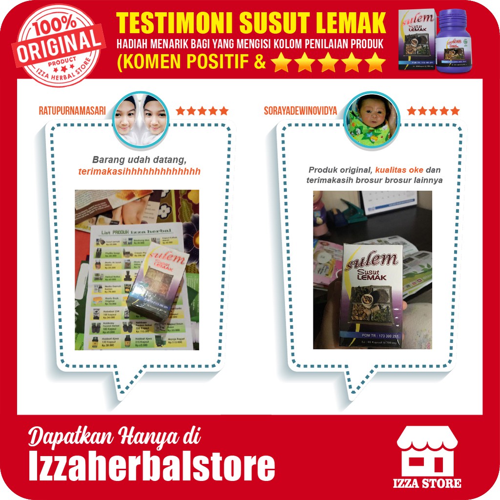 SULEM Kapsul SUSUT LEMAK HERBAL Pelangsing Ampuh Diet Badan Alami Langsing CEPAT AMAN Detox hsc BPOM