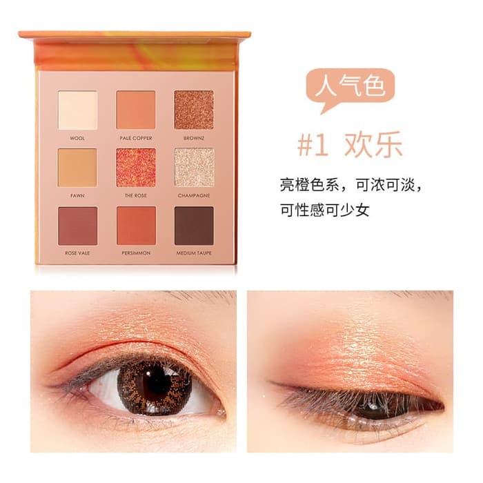 FOCALLURE New 9 Colors Eyeshadow Palette With Mirror FA-62