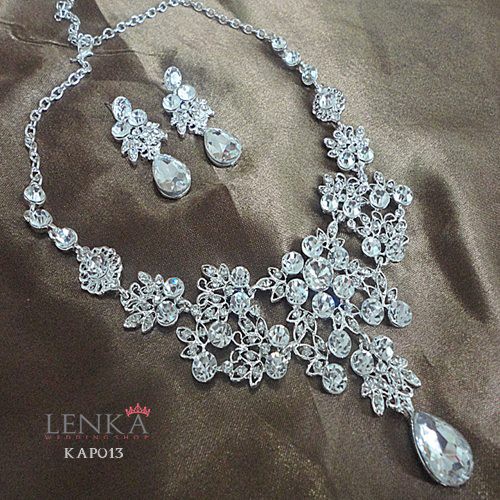 [PRODUK TERLARIS] BRIDAL KALUNG ANTING SET PERHIASAN AKSESORIS WEDDING KAP013