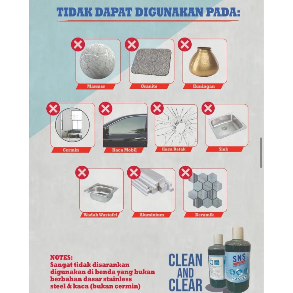 SNS pembersih kerak noda dan metal