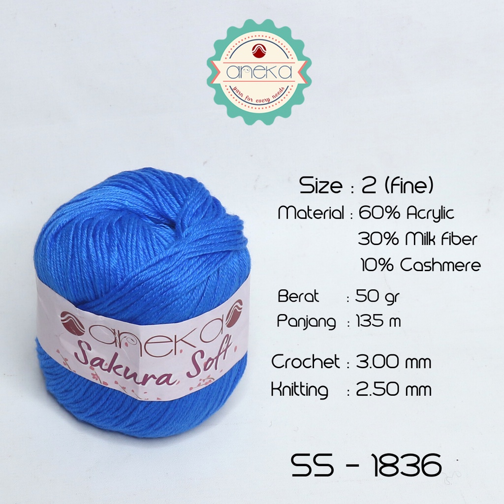 Benang Rajut Sakura Soft / Silk Cotton Milk Cotton Yarn - 1836