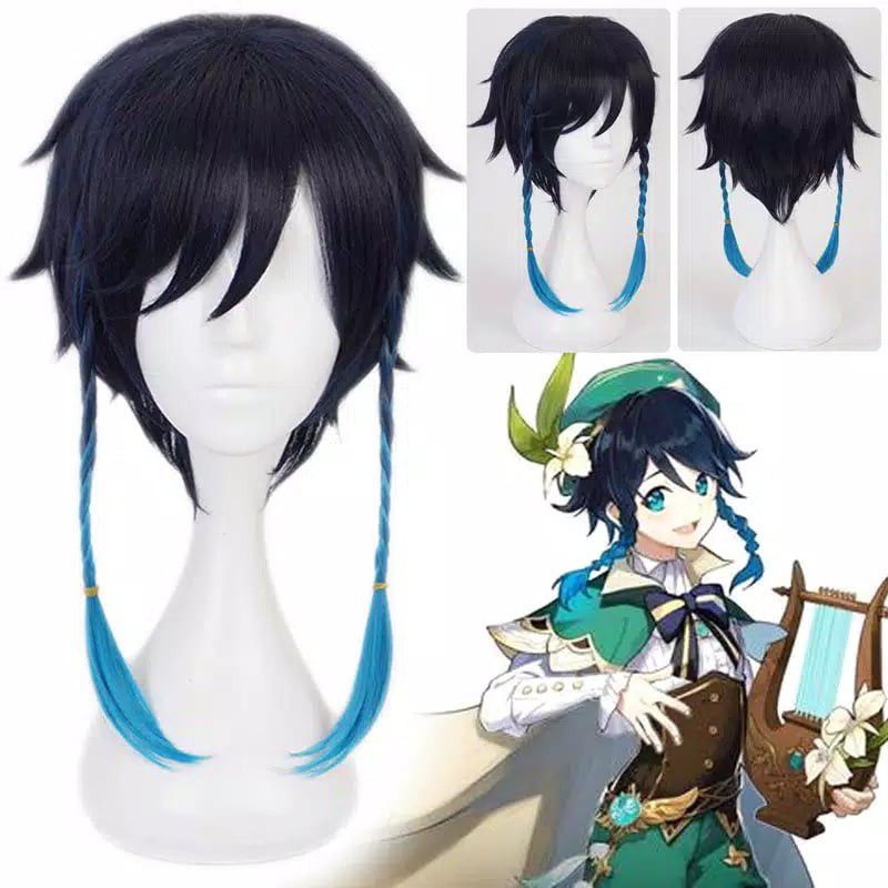 Wig Venti Genshin Impact PO COSPLAY