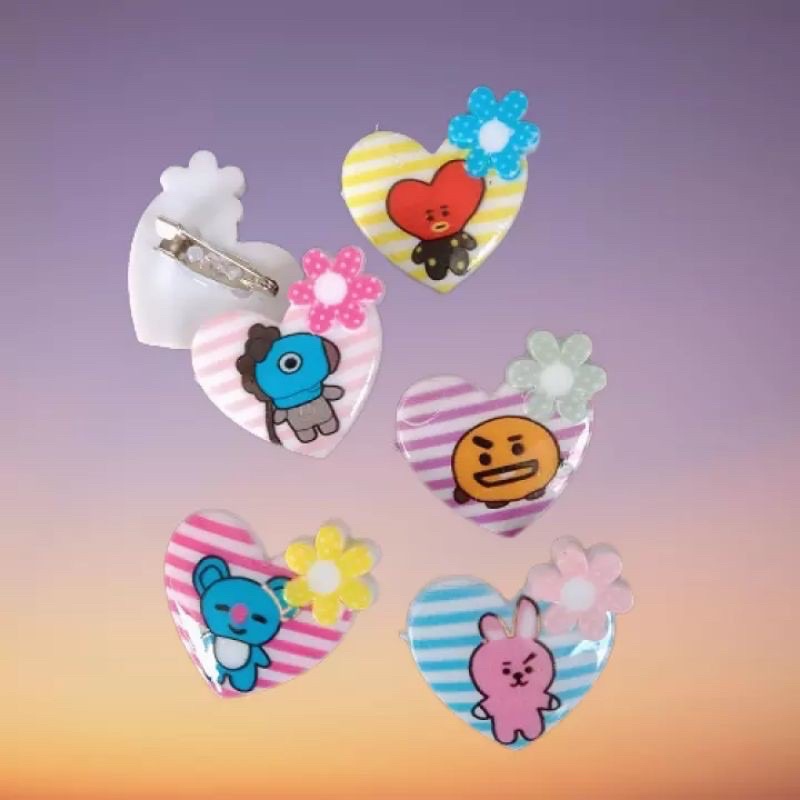 Bros Pin Bt21 karakter bts 12pc grosir lusinan termurah