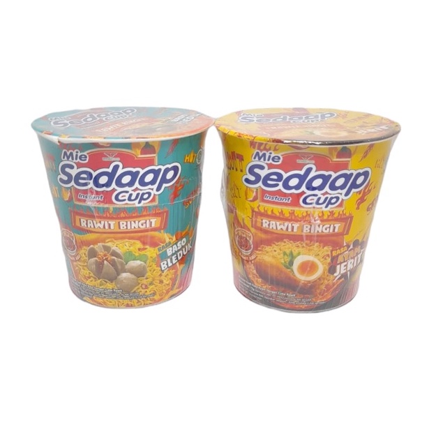 Jual Mie Sedaap Cup Rawit Bingin Ayam Jerit And Baso Bleduk Netto 75gr