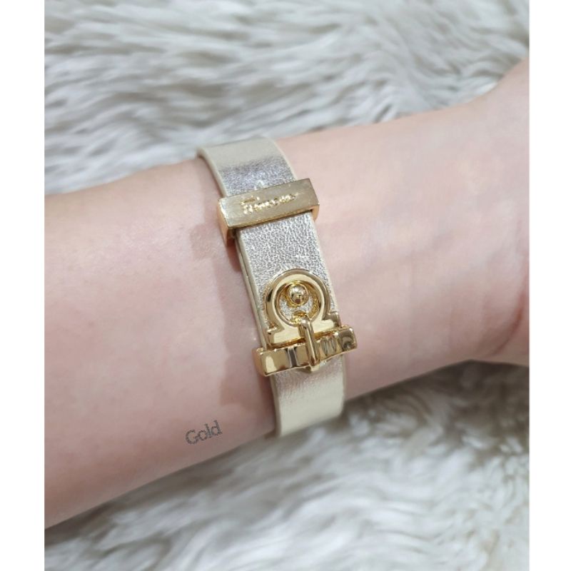 Promo Gelang kulit Motif ferragamooo import bahan kulit