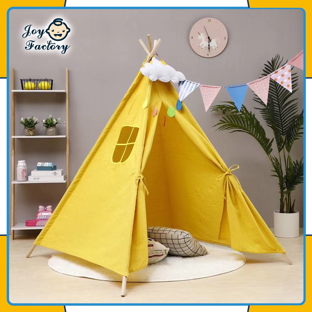 110-135-160cm Kids Teepee, Tenda India Anak Portable Playhouse Canvas Indoor &amp; Outdoor Ruangan Princess Castle Princess Model Rumah Mainan Anak