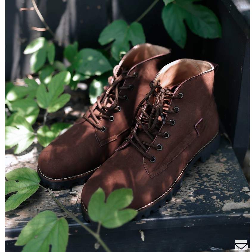 Icon Dark Brown | Sepatu Kulit Asli Vintage Klasik Pria Cowok Men Boots Footwear Ori | FORIND Zapato