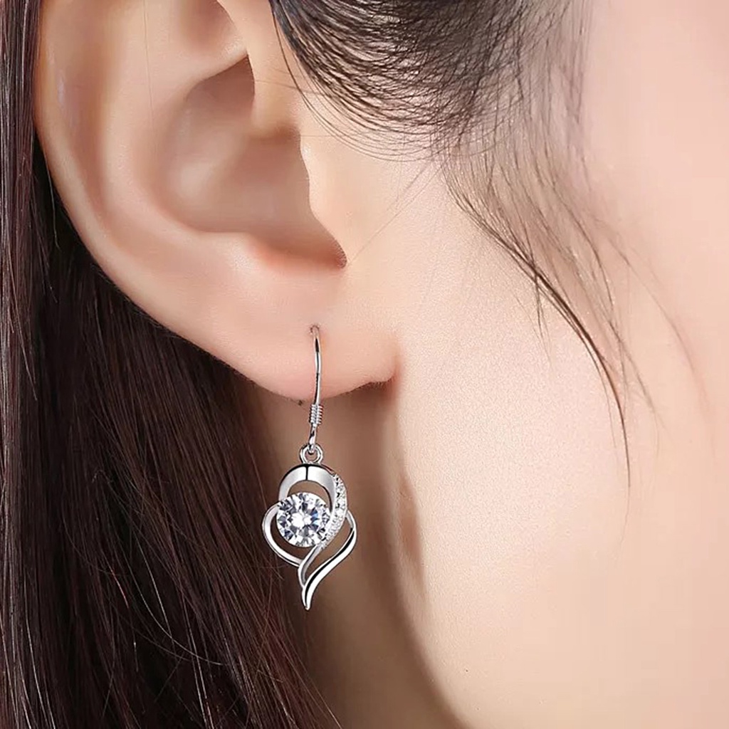 Hu Hu Hu Hu Hu Alat Bantu Pasang Kacamata♡ 1 Pasang Anting Kait Bentuk Hati Model Hollow Out Tahan Lama Untuk Pernikahan