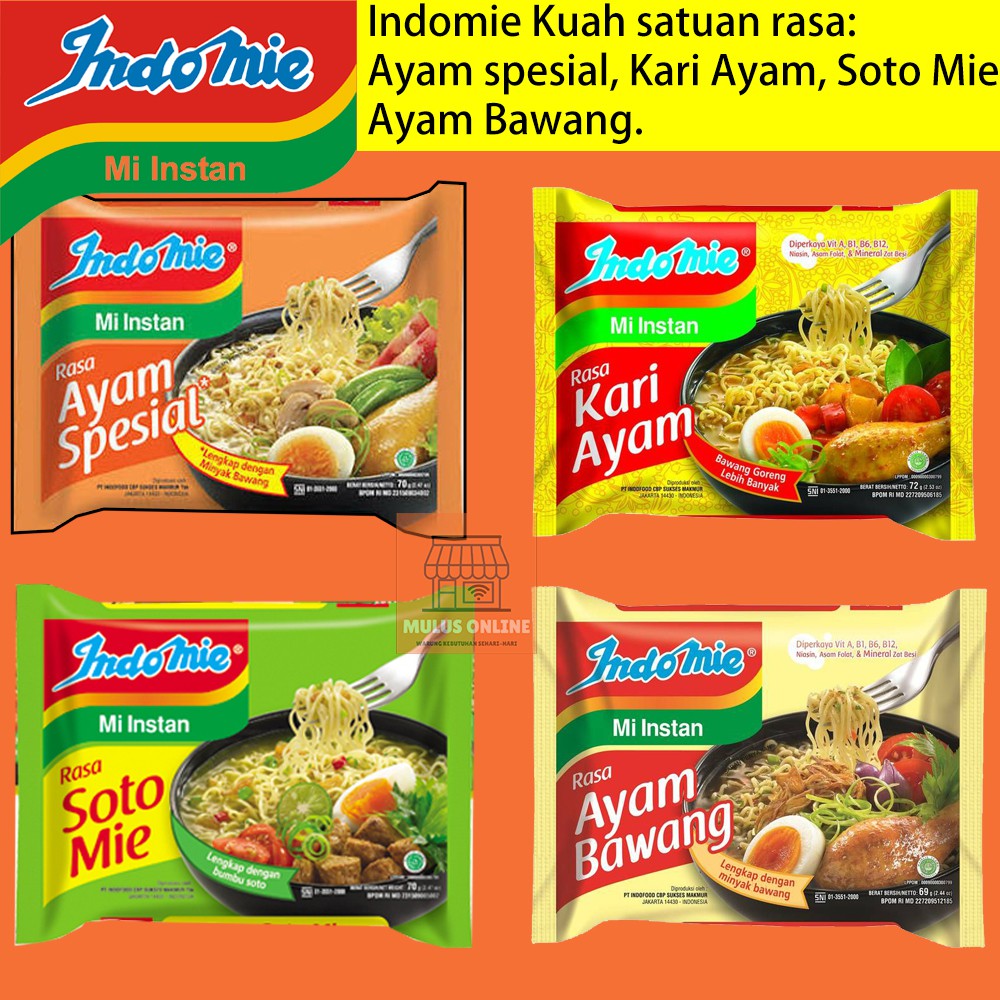 Indomie Kuah satuan Rasa: Ayam Special, Kari Ayam, Ayam