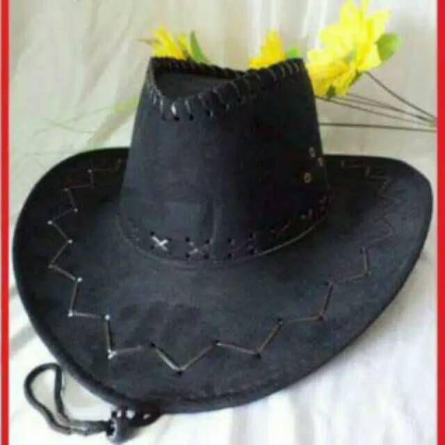 Topi koboy laken koboi kulit besar
