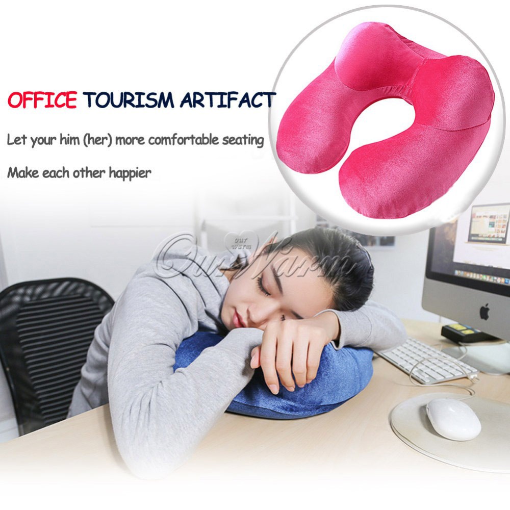 Bantal Pesawat Mobil Liburan Perjalanan Air Massage Pillow Aeros Pillow Leher Angin Portabel Inflatable Pompa Manual