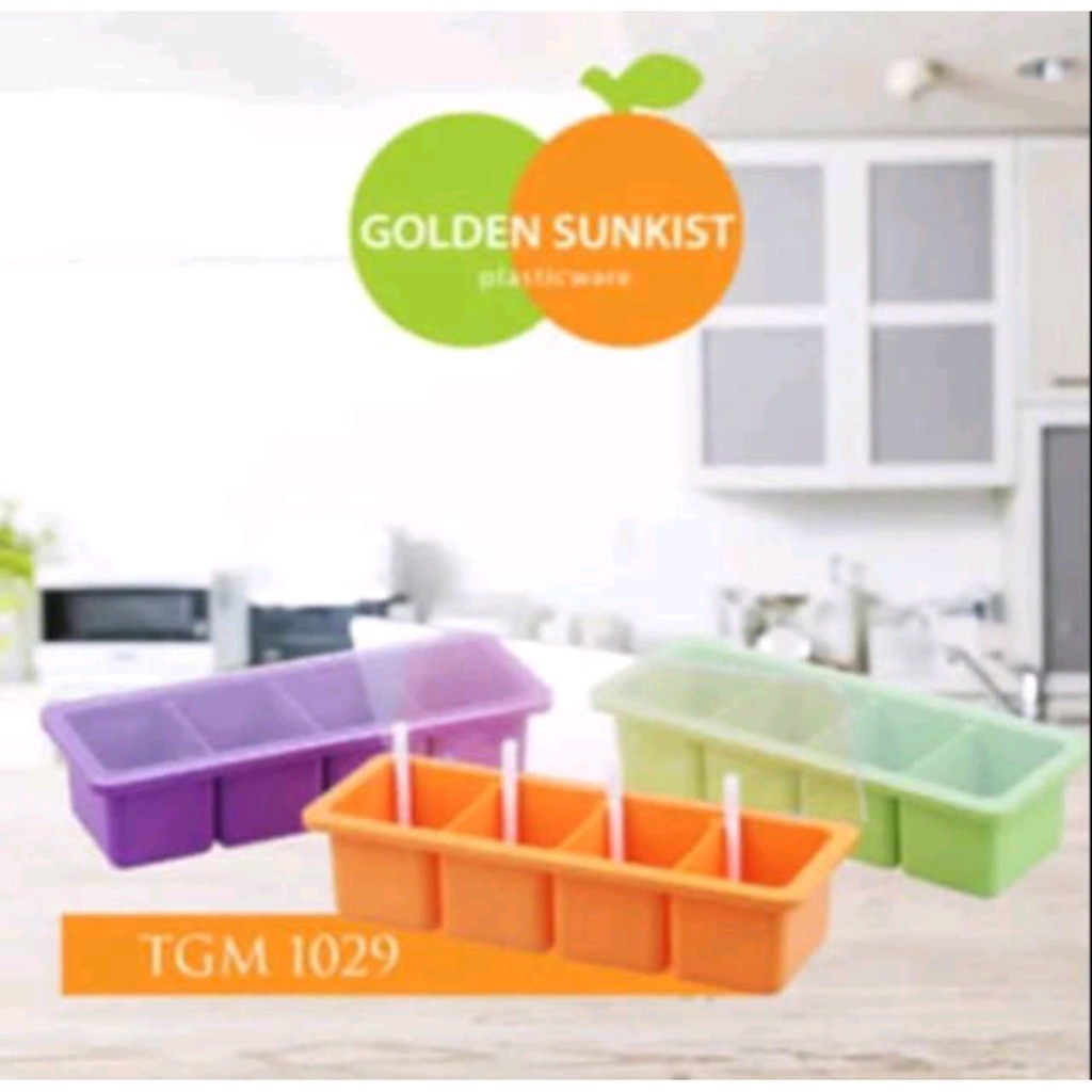 Golden Sunkist Tempat Bumbu Tutup Kaca 4 in 1