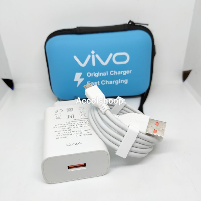 Charger Vivo Fast Charging Kabel Data Tipe C  Plus Dompet Charger