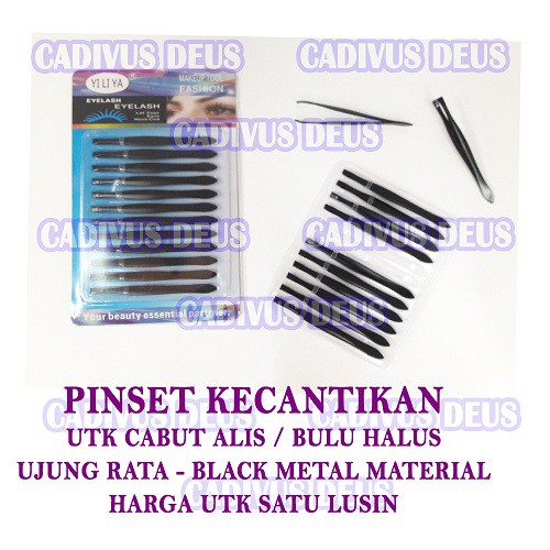 PINSET KECANTIKAN - BLACK METAL - HARGA UTK 12PCS