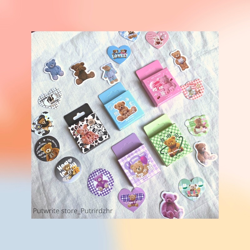 

Neo Teddy Bear Deco Sticker Journal 46 pcs