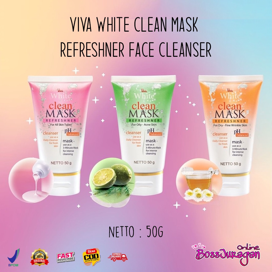 (BOSS) VIVA White Clean Mask Refreshner Face Cleanser - 50g