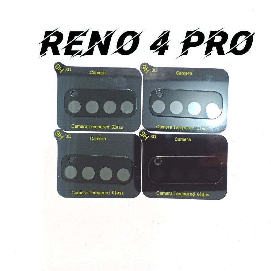 TEMPERED GLASS ANTI GORES KAMERA FULL BLACK OPPO RENO 4 PRO - FA