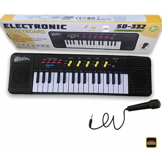 Mainan Edukasi Anak Electronic 32 Keyboard Piano Microphone SD-332