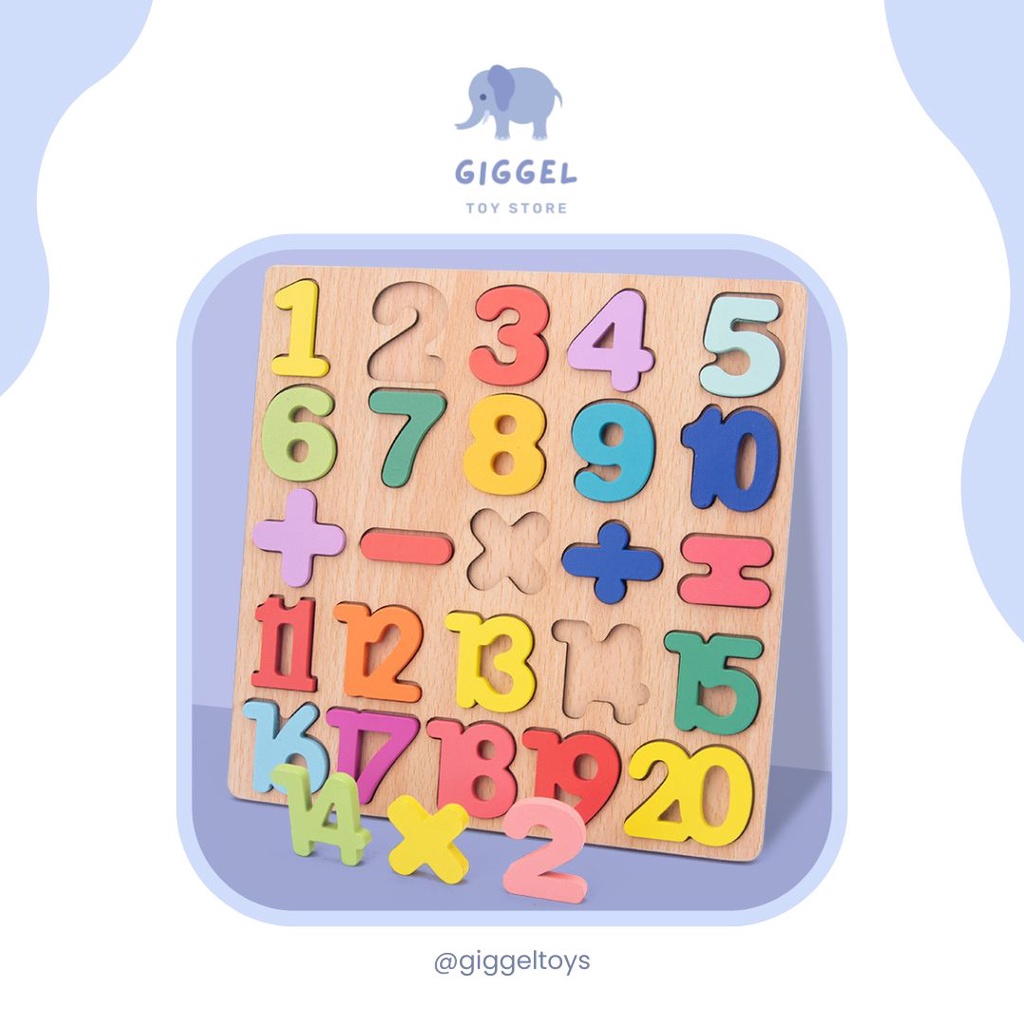 [ Giggel ] Puzzle Alphabet / Alphabet Chunky Puzzle / Mainan Warna Warni / Mainan Kayu Edukasi / Mainan Puzzle edukasi