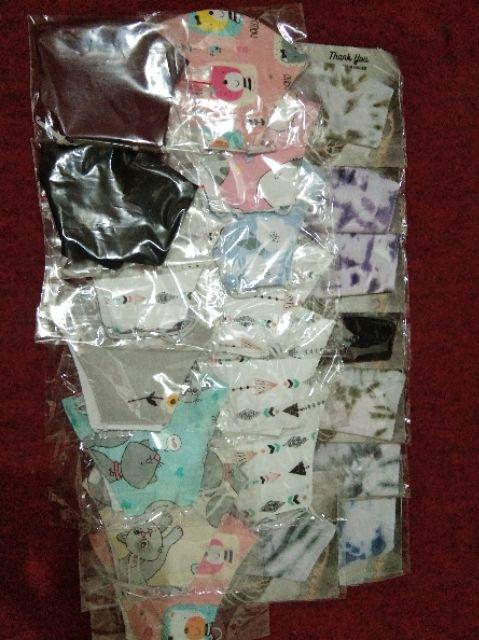 Masker Katun Polos 3ply Dan 2 Ply / Masker Motif Plain