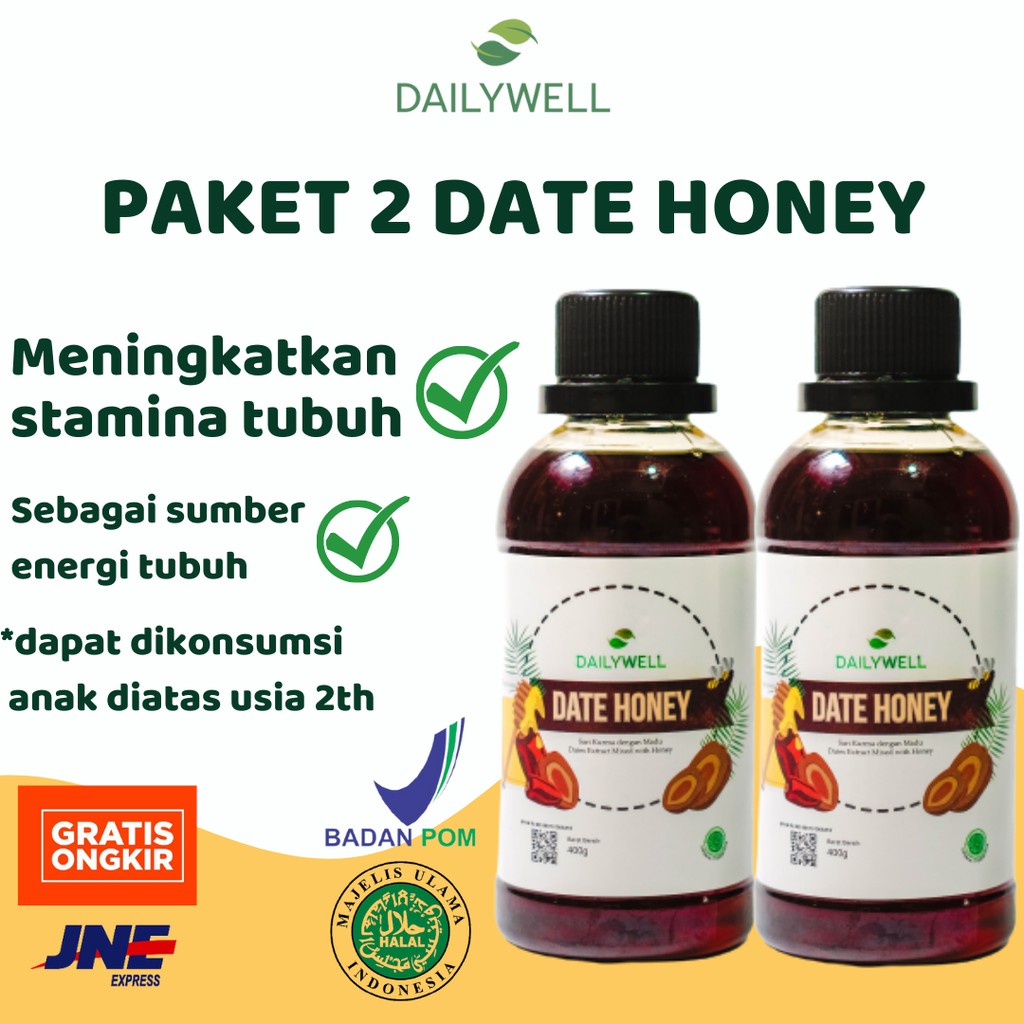

Bundling 2 Dailywell Date Honey [Madu Kurma Penambah Stamina dan Energi]
