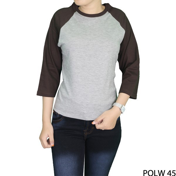 Tshirt Raglan Misty Coklat Wanita Cotton Combed S20 Misty Coklat – POLW 45