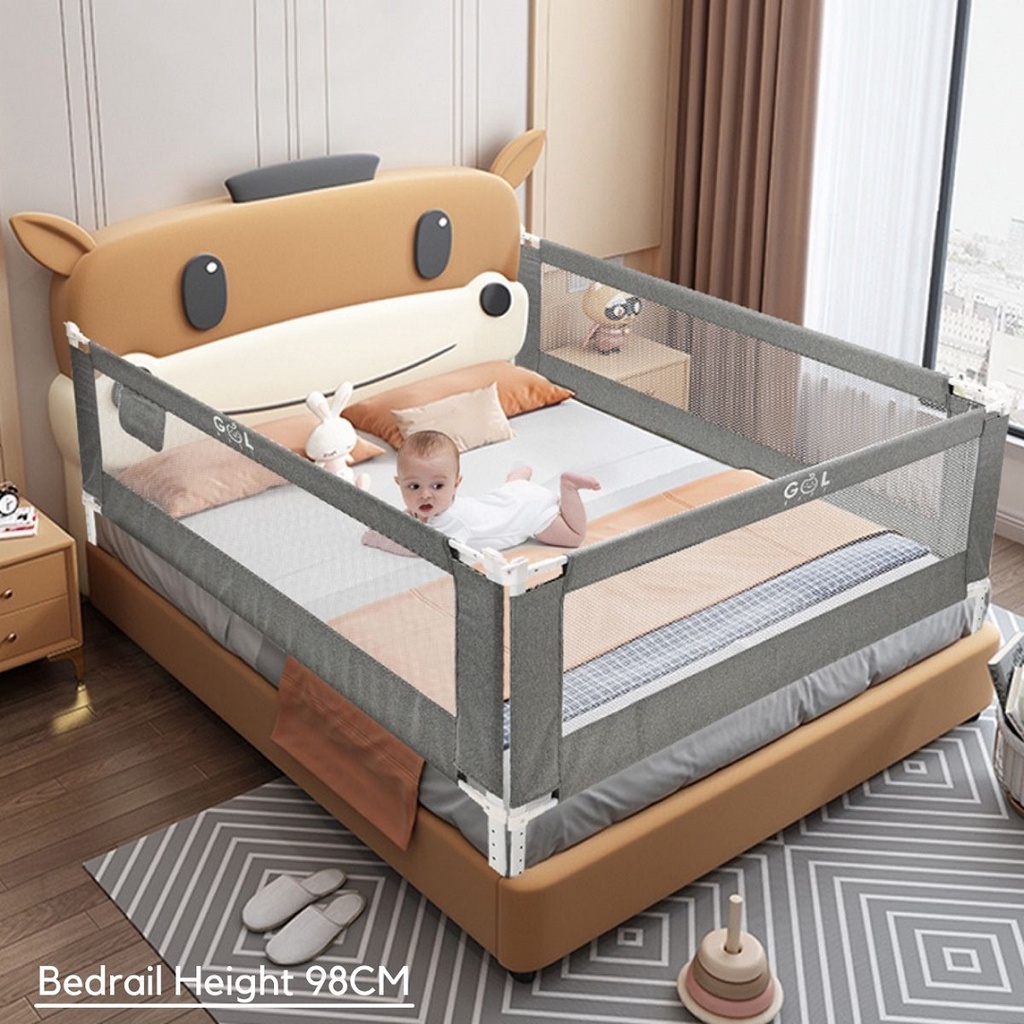 Baby Bedrail Bedguard Pembatas Pengaman Pagar Dipan Kasur Ranjang Bayi Bed Rail Safety Safe Guard