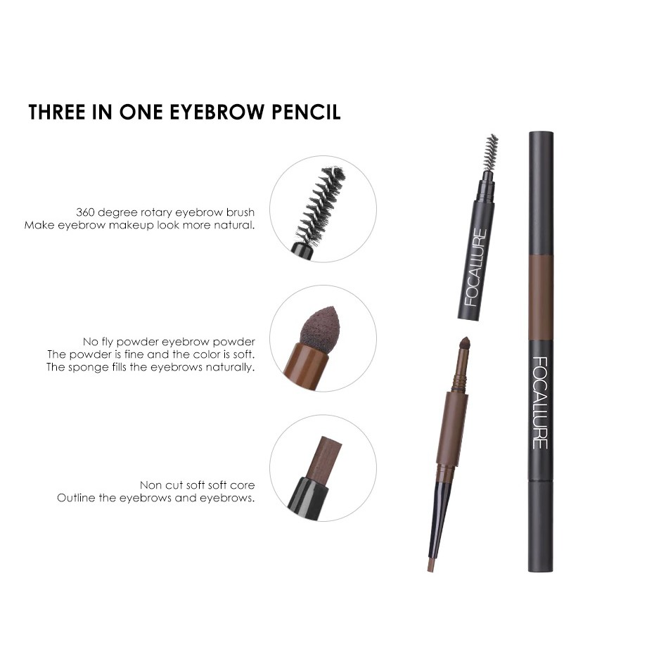 Focallure Matic 3in1 Eyebrow Focallure Pencil Alis Focallure Pensil Alis Focallure Eyebrow Waterproof Focallure Pensil Alis Focallure Focallur Fucallure Focalure Foccalure