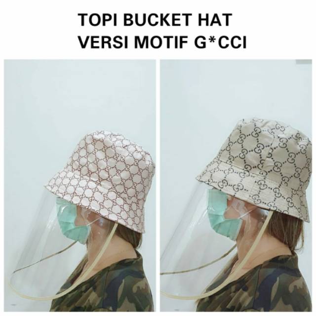 Topi Corona/Topi Gucci Bulat/Topi Bucket/Topi Visor/Topi Pelindung Wajah/Topi Anti Corona
