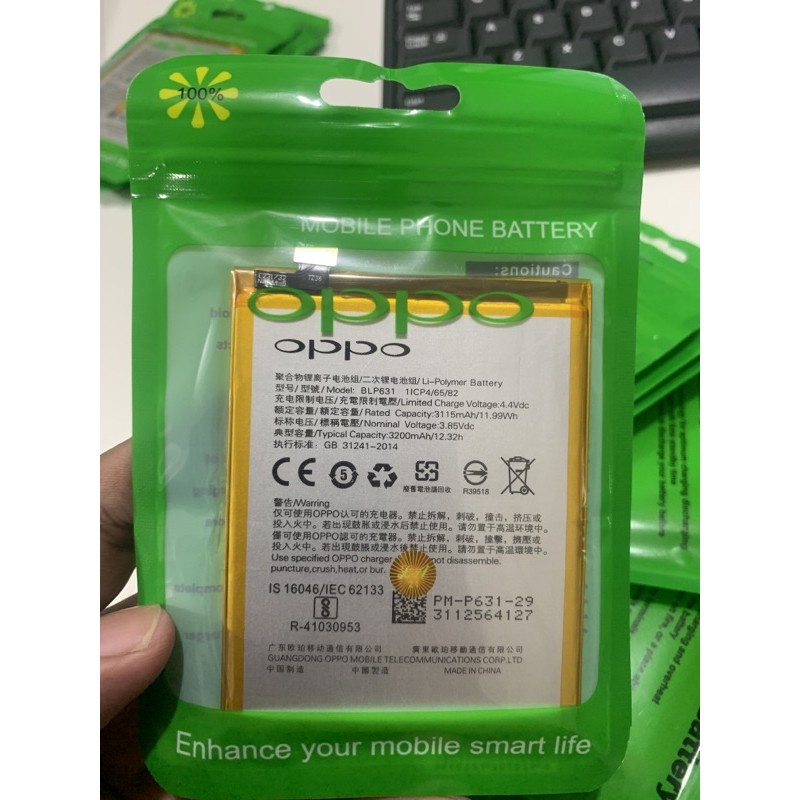 Battery batterai baterai OPPO F3  BLP 631 ORIGINAL