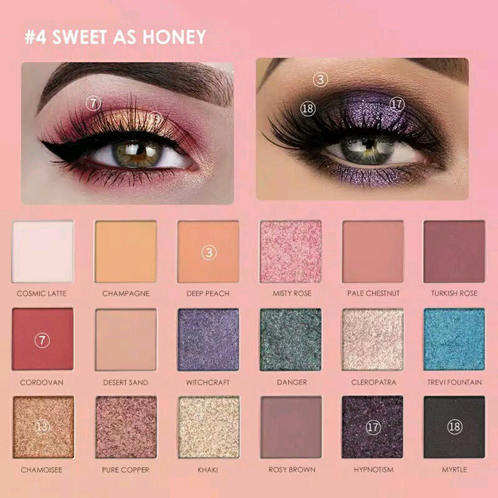 (READY &amp; ORI!) FOCALLURE 18 Colors Eyeshadow As Sweet As Honey FA 40 FA40 With Mirror