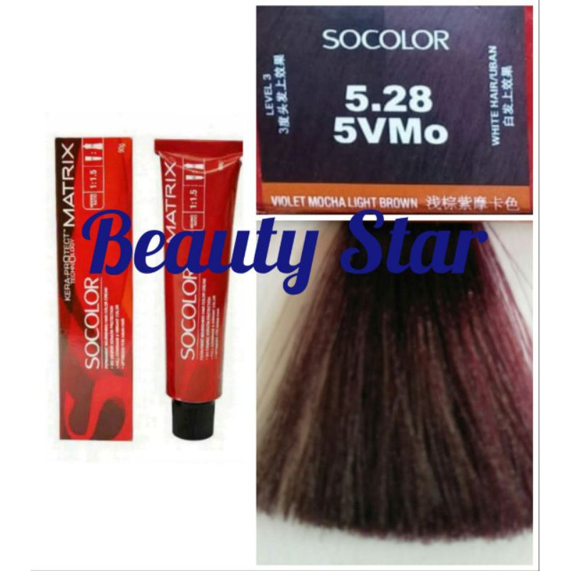 MATRIX SOCOLOR NO. 5.28 / 5VMo VIOLET MOCHA LIGHT BROWN 90ML