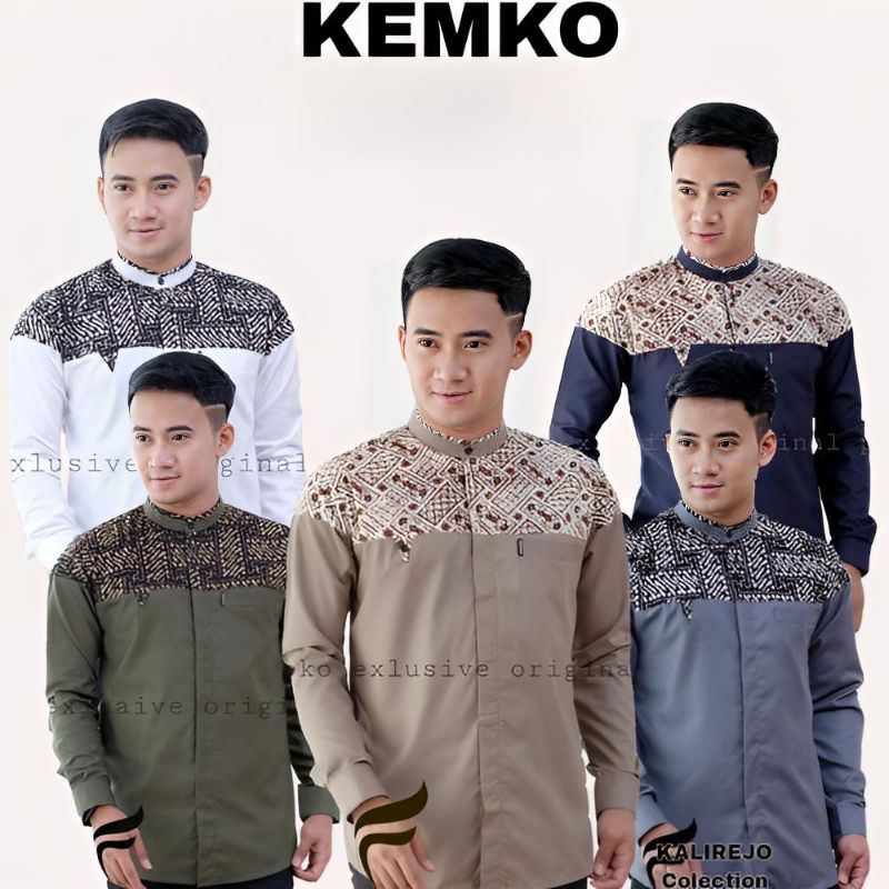 Baju Koko Kemko Farhan Kombinasi Batik Murah Keren Berkualitas