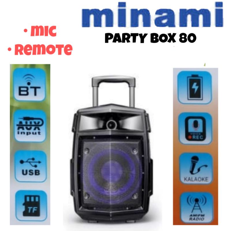 MINAMI SPEAKER TROLEY 8 INCH PARTYBOX 80