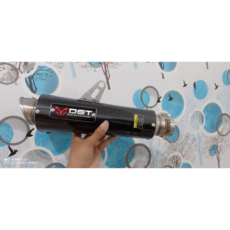 Knalpot racing original DST Racing M1 long carbon inlet 50mm silincer only knalpot motor racing universal-7